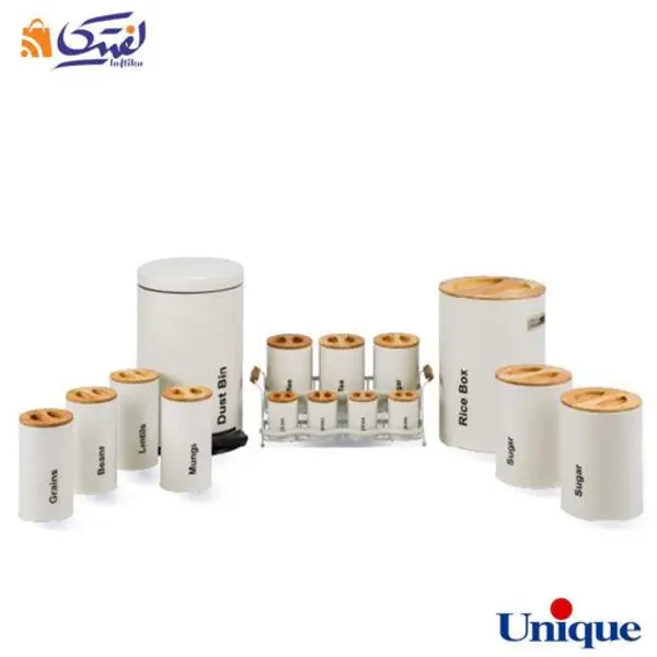 سرویس آشپزخانه 16 نباتی سنباده ای درب چوبی یونیک کد UN-8001 - 3