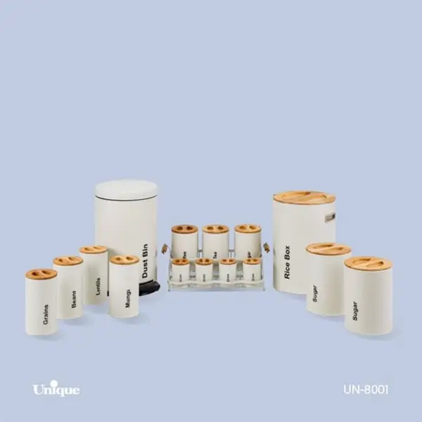 سرویس آشپزخانه 16 نباتی سنباده ای درب چوبی یونیک کد UN-8001 - 4