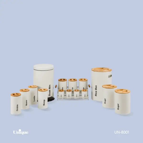 سرویس آشپزخانه 16 نباتی سنباده ای درب چوبی یونیک کد UN-8001 - 6