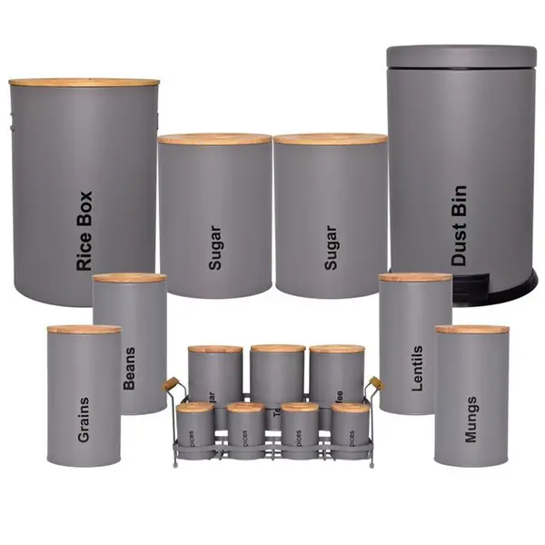 سرویس آشپزخانه 16 طوسی سنباده ای درب چوبی یونیک کد UN-8009 - 3