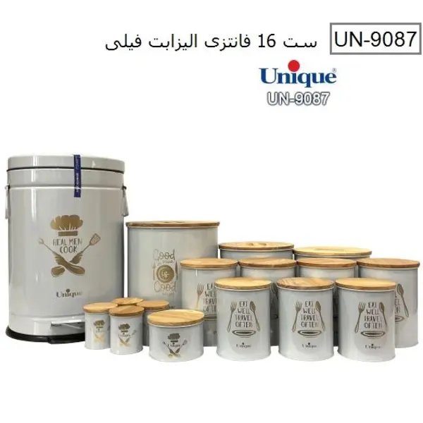 سرویس آشپزخانه 16 پارچه درب بامبو الیزابت فیلی یونیک کد UN-9087 - 2