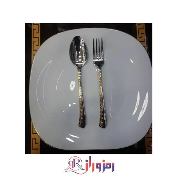 سرویس قاشق و چنگال 18 نفره 105 پارچه یونیک مدل ورساج نیمه طلایی دهنه اروپایی - 2