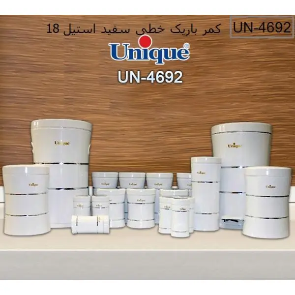 سرویس آشپزخانه 18 پارچه کمرباریک خطی استیل یونیک کد UN-4692 - 2