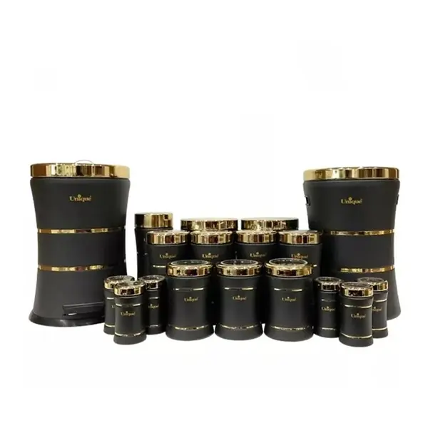 سرویس آشپزخانه 18 پارچه یونیک کمر باریک خطی مات طلایی مدل UN-4697 - 2