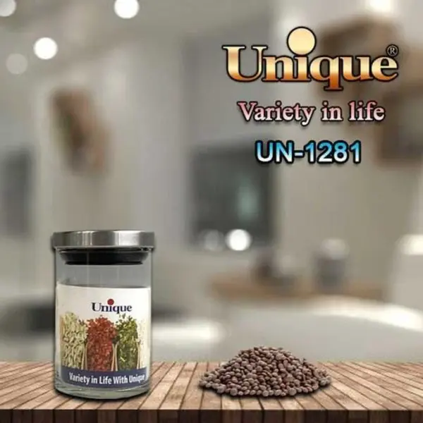 بانکه ادویه شیشه ای درب استیل 200 یونیک 1281 - 2