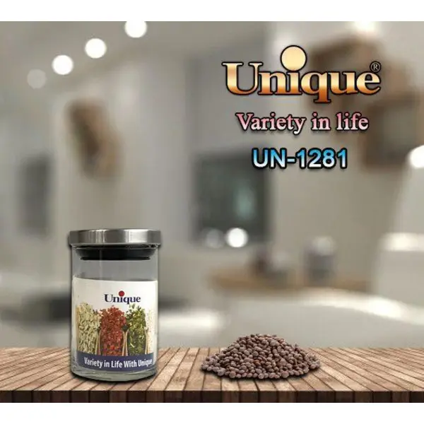 بانکه ادویه شیشه ای درب استیل 200 یونیک 1281 - 3