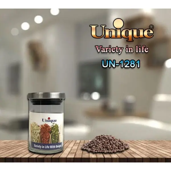 بانکه ادویه شیشه ای درب استیل 200 یونیک 1281 - 4