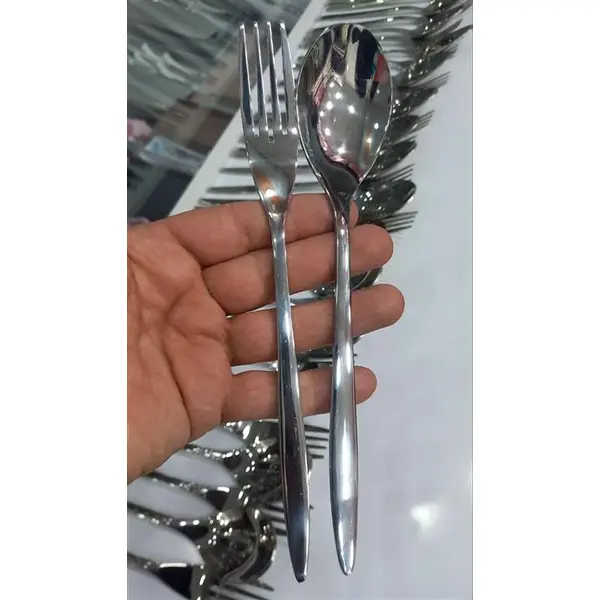 سرویس قاشق و چنگال 24 نفره یونیک دهنه اروپایی مدل سوزنی - 3