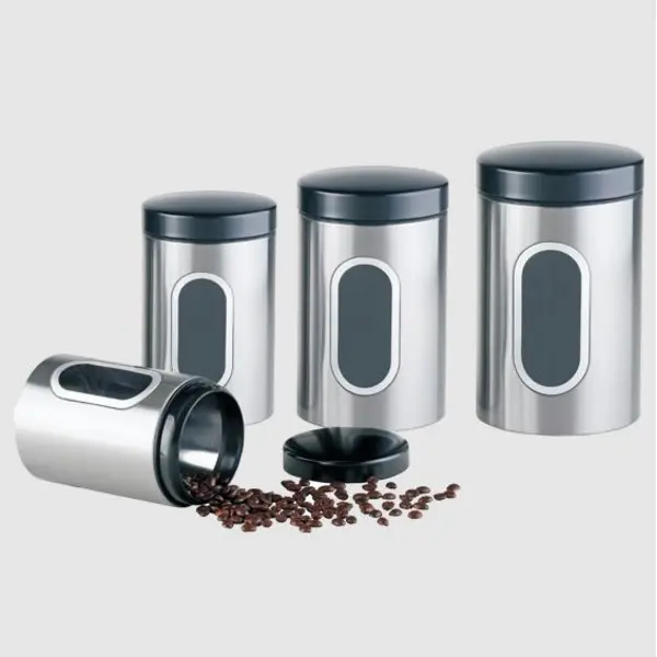 ظرف حبوبات در 4 سایز پنجره دار استیل یونیک UN-5990 - 6
