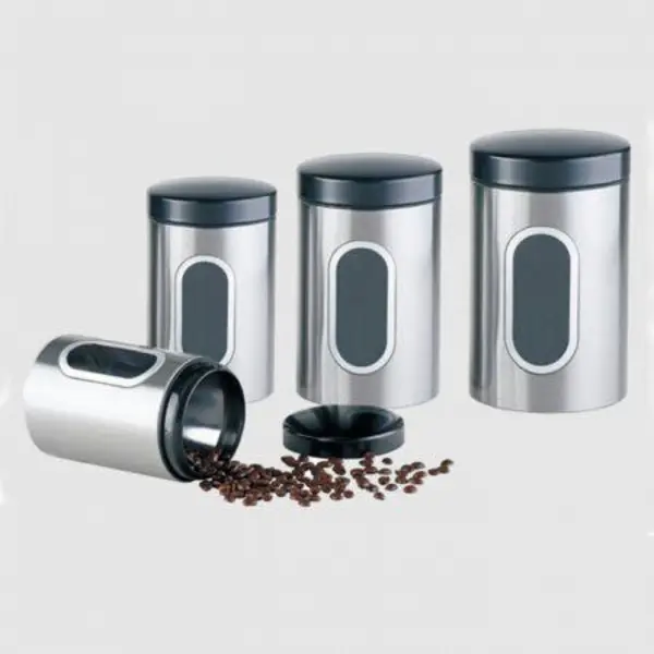 ظرف حبوبات در 4 سایز پنجره دار استیل یونیک UN-5990 - 3