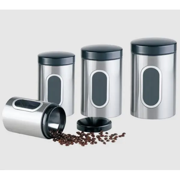 ظرف حبوبات در 4 سایز پنجره دار استیل یونیک UN-5990 - 4