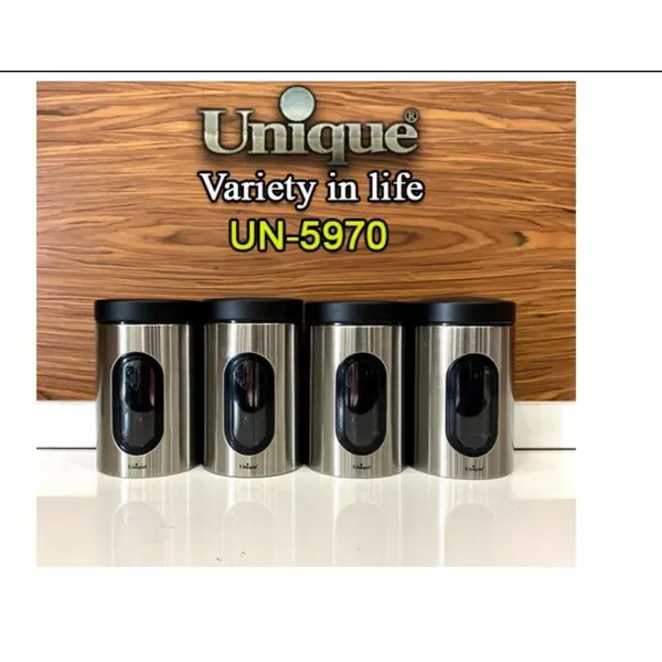 قوطی یونیک پنجره دار استیل یک لیتر 5970