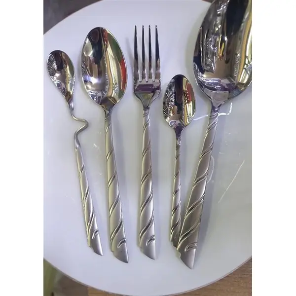 سرویس قاشق و چنگال 6 نفره 27 پارچه یونیک مدل حلزونی - 2