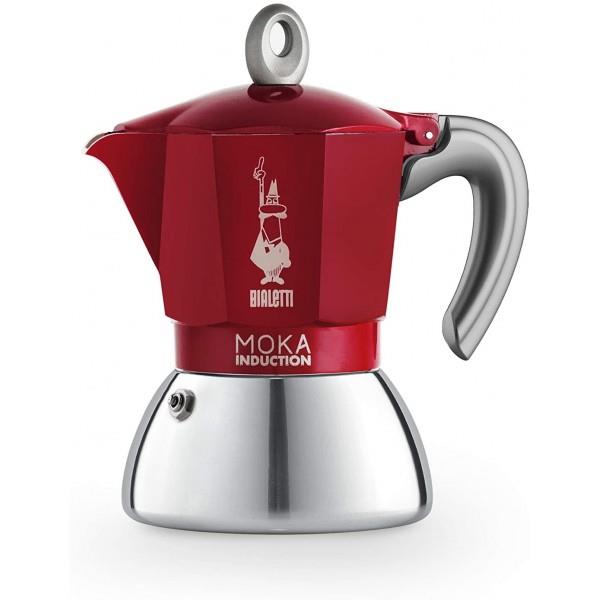 موکا اینداکشن جدید بیالتی قرمز Bialetti-New Moka Induction-4 cups