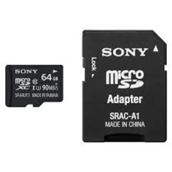 کارت حافظه microSDHC سونی مدل SR-64UY3A کلاس 10 استاندارد UHS-I U1 سرعت 90MBps به همراه آداپتور SD ظرفیت 64 گیگابایت