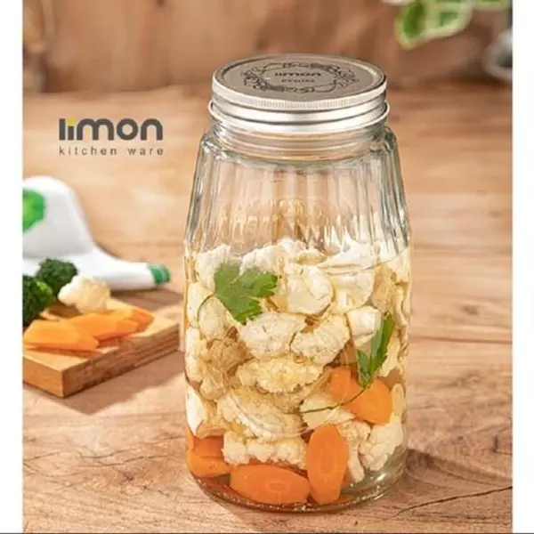 بانکه شیشه ای درب استیل لیمون سایز1و2و3و4 - 2