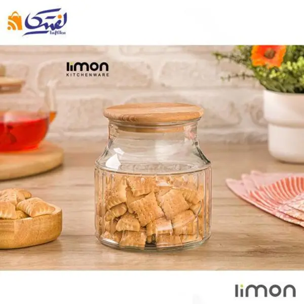 بانکه درب چوبی 800 میلی لیتر لیمون 2263 - 3