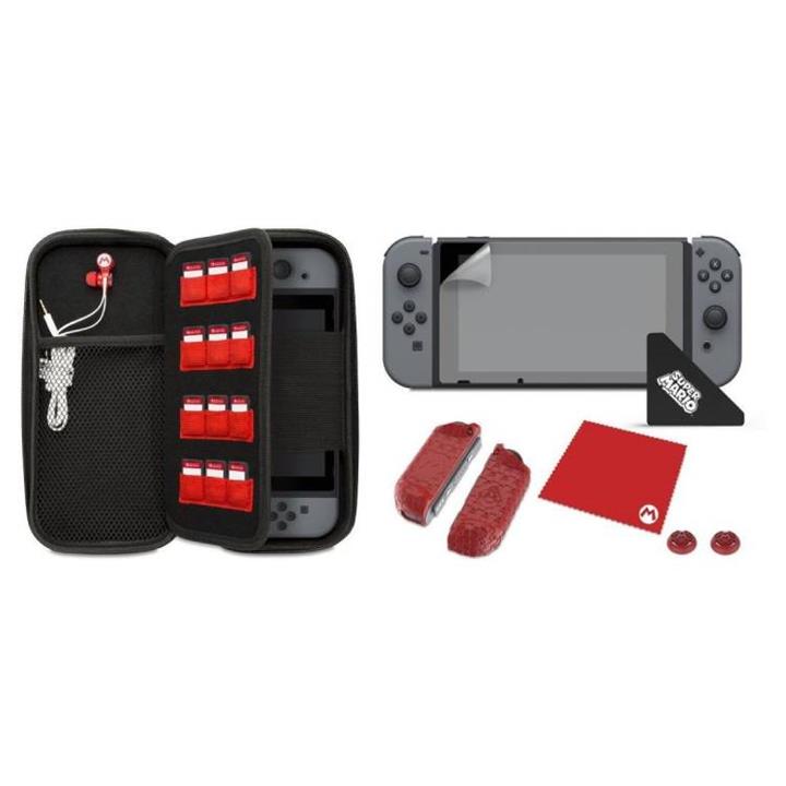 کیت لوازم جانبی PDP Starter Kit Travel Case مخصوص Nintendo Switch طرح Mario M