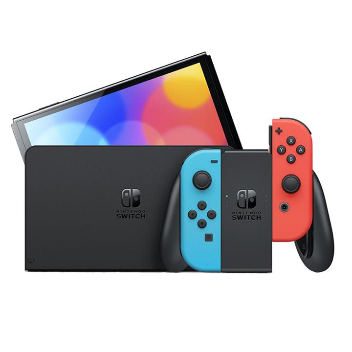 کنسول بازی نینتندو مدل Switch OLED Neon Blue and Neon Red Joy-Con