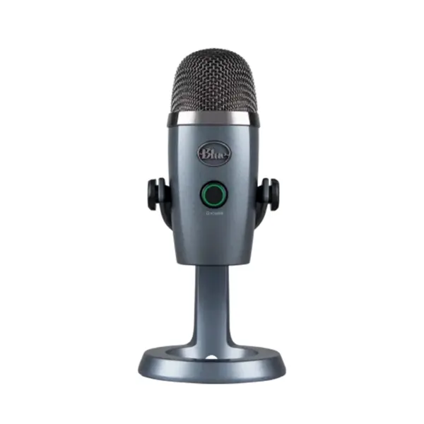 Logitech for Creators Blue Yeti Nano USB microphone برای بازی، استریم، پادکست، Twitch، YouTube، Discord، ضبط برای رایانه شخصی و مک، Plug Play -Vivid Blue