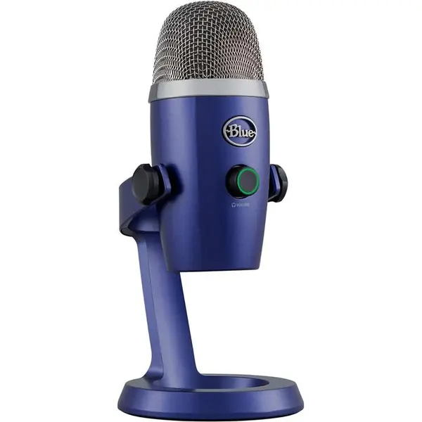 Logitech for Creators Blue Yeti Nano USB microphone برای بازی، استریم، پادکست، Twitch، YouTube، Discord، ضبط برای رایانه شخصی و مک، Plug Play -Vivid Blue