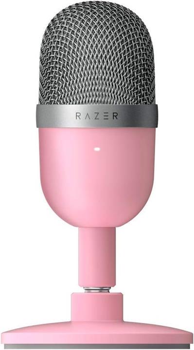 میکروفن خازنی USB Mini Razer Seiren: برای استریم و بازی روی رایانه - کیفیت ضبط حرفه ای - الگوی پیکاپ دقیق Supercardioid - پایه کج شدن - مقاوم در برابر ضربه - کوارتز صورتی