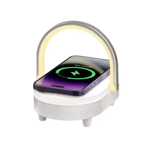 اسپیکر بلوتوث و شارژر وایرلس قابل حمل 4 در 1 دارای چراغ رسی Recci RLS-L16 4-in-1 Speaker and Wireless Charger 15W