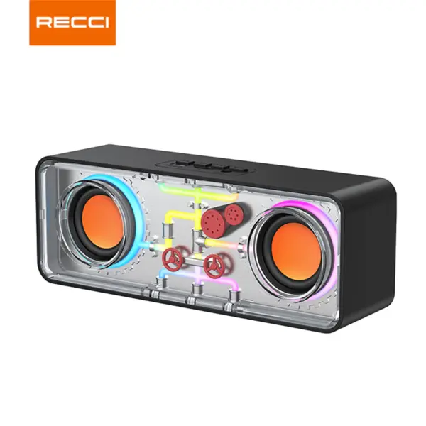 اسپیکر بلوتوثی قابل حمل RSK-W38 رسی Recci RSK-W38 Space Station Series RGB LED Lighted Bluetooth Speaker