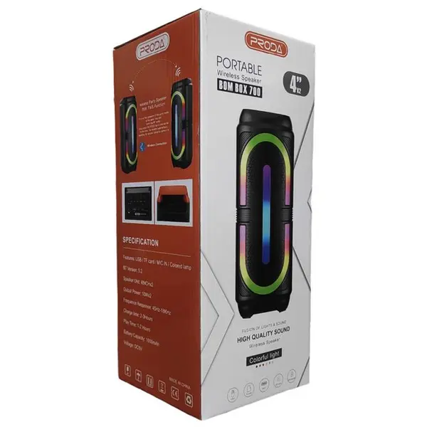 اسپیکر شارژی PRODA مدل BOM BOX 700