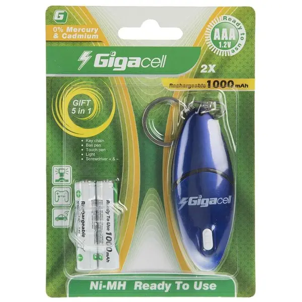 باتری نیم قلمی قابل شارژ گیگاسل مدل 1000mAh - 2