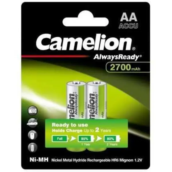 باتری قلمی شارژی 2700 میلی آمپر آلویز ردی کملیون Camelion - 2