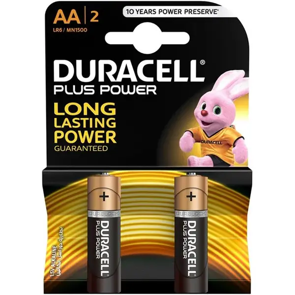 باتری دوراسل قلمی آلکالاین کارتی 2 تایی | AA Duracell plus - 2