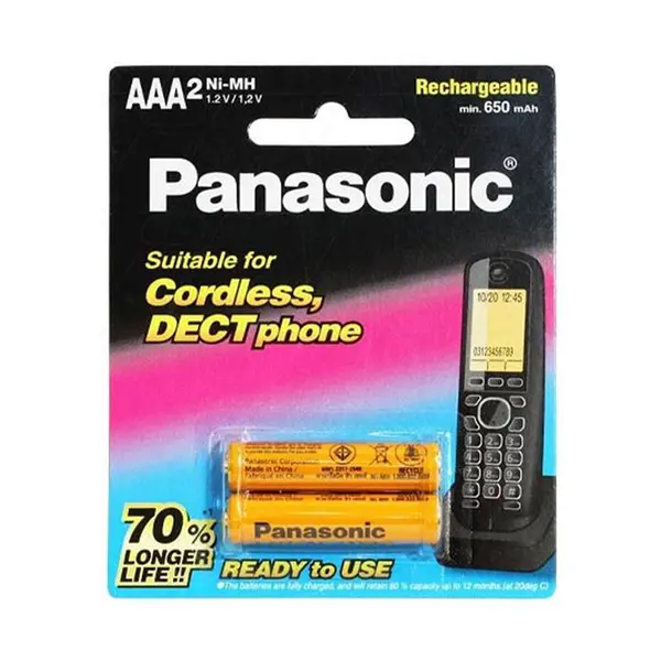 باتری نیم قلمی قابل شارژ پاناسونیک 650mah کد 6426 - 2