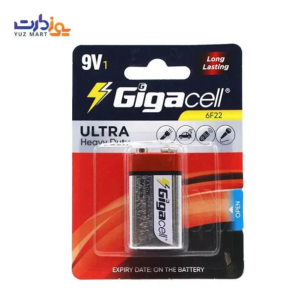 باتری کتابی 9 وات گیگاسل مدل Ultra Heavy Duty 6F22 - 2