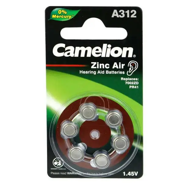 باتری سمعکی کملیون مدل A-312 بسته 6 عددی - 2
