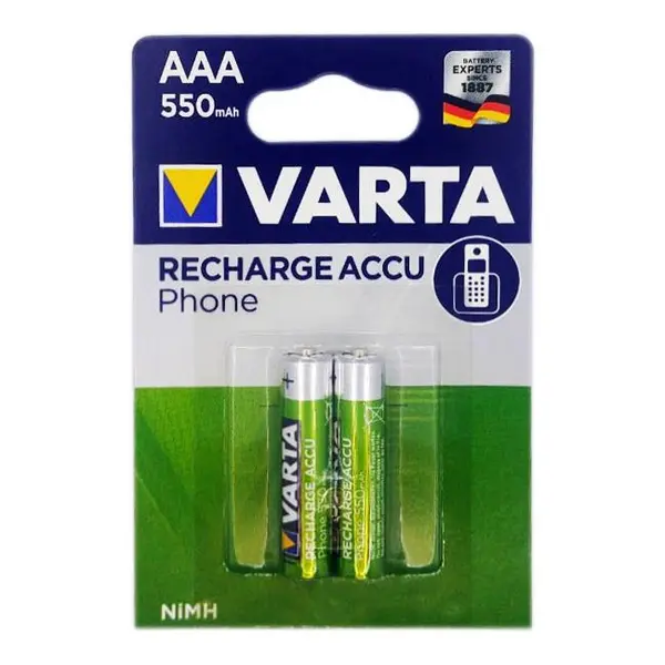 باتری نیم قلمی قابل شارژ وارتا مدل ACCU-550 بسته 2 عددی - 2