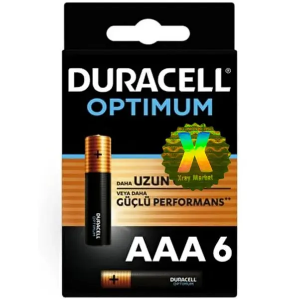 باتری نیم قلمی دوراسل مدل ALKALINE OPTIMUM 1.5V XRAY بسته شش عددی - 2