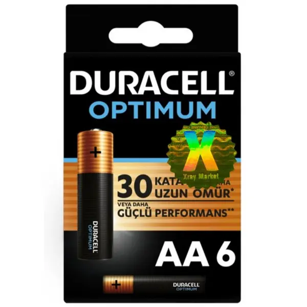 باتری قلمی دوراسل مدل ALKALINE OPTIMUM 1.5V XRAY بسته شش عددی - 2