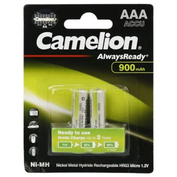 باتری نیم قلمی قابل شارژ کملیون مدل Always Ready ظرفیت 900 میلی آمپر ساعت بسته 2 - 2