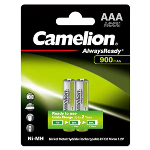 باتری نیم قلمی قابل شارژ کملیون مدل Always Ready ظرفیت 900 میلی آمپر ساعت بسته 2 - 3