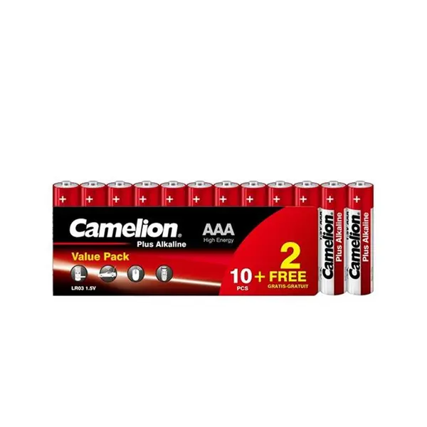 Camelion Battery Size AAA 10+2pcs Plus Alkaline Shrink برند کملیون - 6
