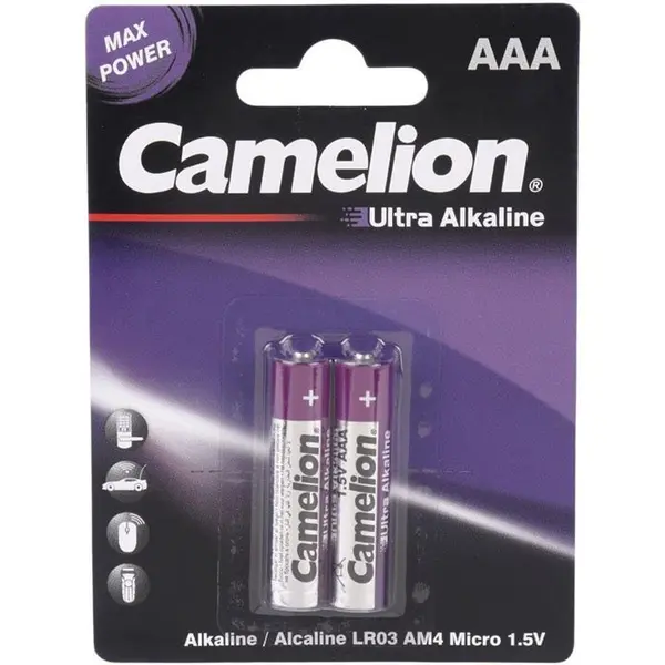 باتری دوتایی نیم قلمی Camelion Ultra Alkaline LR03 AM4 1.5V AAA - 2