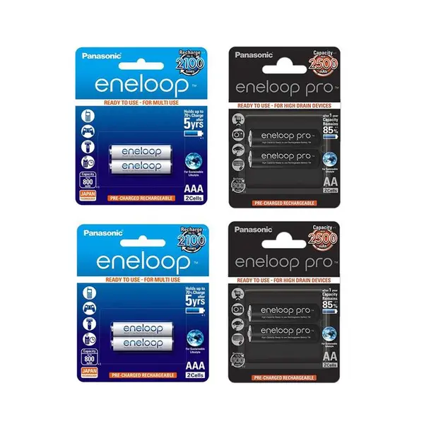 باتری قلمی و نیم قلمی قابل شارژ پاناسونیک مدل eneloop بسته 8 عددی - 2