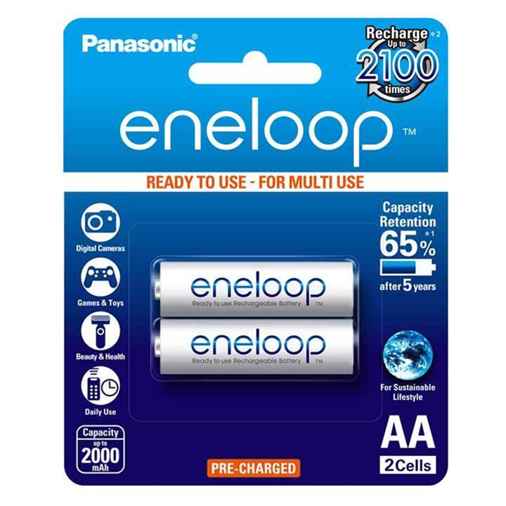 باتری قلمی قابل شارژ پاناسونیک مدل Eneloop BK-3MCCE/2BT بسته 2 عددی