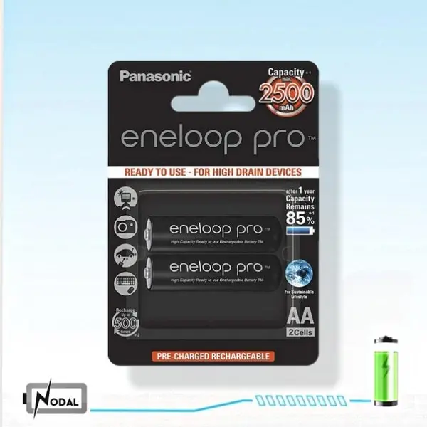 باتری قلمی شارژی پاناسونیک مدل eneloop pro - 2