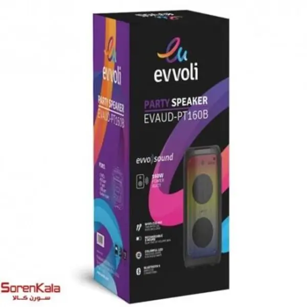 اسپیکر بلوتوثی قابل حمل ایوولی مدل EVAUD-PT160B اسپیکر بلوتوثی قابل حمل ایوولی مدل EVAUD-PT160B