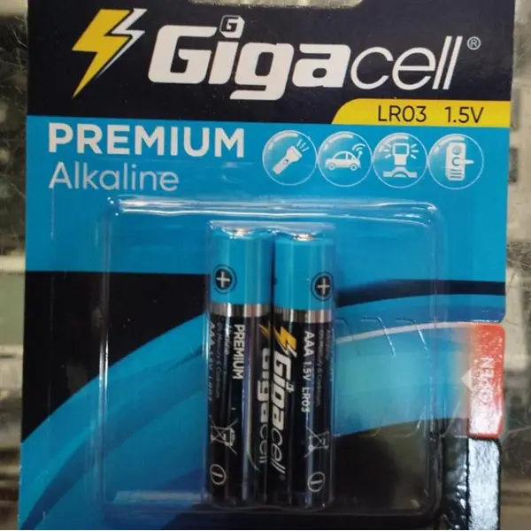 باتری نیم قلم آلکالاین گیگاسل Gigacell بسته 12 عددی - 3