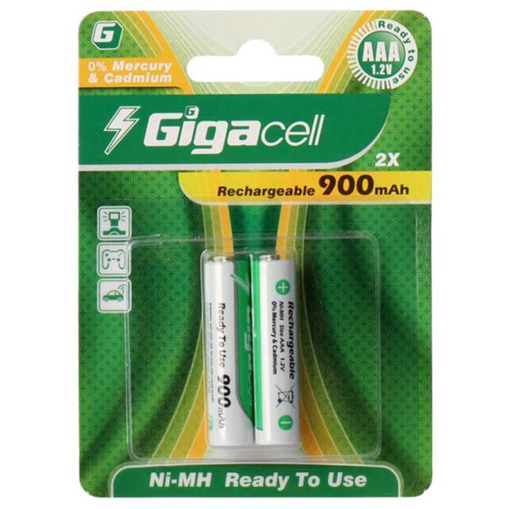 باتری دوتایی نیم قلمی شارژی Gigacell AAA 900mAh