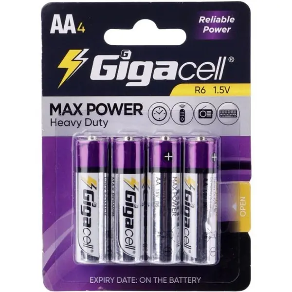 باتری دوتایی قلمی Gigacell Max Power Heavy Duty R6 1.5V AA - 2