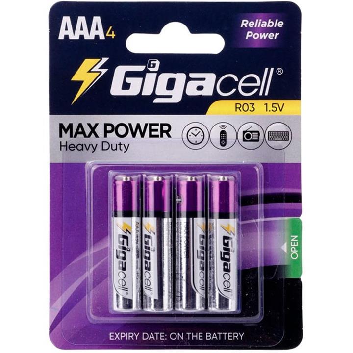 باتری چهارتایی نیم قلمی Gigacell Max Power Heavy Duty R03 1.5V AAA